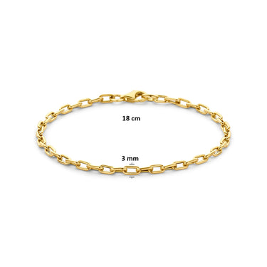 Fijne Ankerschakel Armband 3 mm 14k Geelgoud - beeld 3