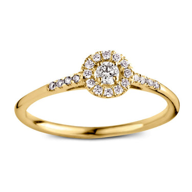 Entourage verlovingsring van 18 karaat geelgoud met 0.20 ct lab-grown diamanten