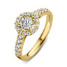 Entourage verlovingsring van 18 karaat geelgoud met 1.00 ct lab-grown diamanten