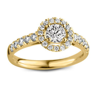 Entourage verlovingsring van 18 karaat geelgoud met 1.00 ct lab-grown diamanten