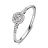 Entourage verlovingsring van 18 karaat witgoud met 0.20 ct lab-grown diamanten en zijdiamanten