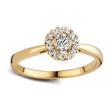 Entourage verlovingsring van 18 karaat geelgoud met 0.30 ct lab-grown diamanten