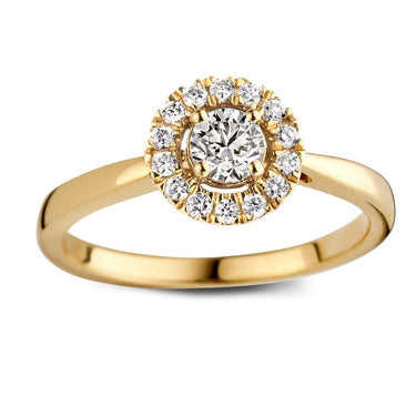 Entourage verlovingsring van 18 karaat geelgoud met 0.50 ct lab-grown diamanten