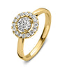 Entourage verlovingsring van 18 karaat geelgoud met 0.75 ct lab-grown diamanten
