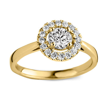Entourage verlovingsring van 18 karaat geelgoud met 0.75 ct lab-grown diamanten