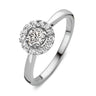 Entourage verlovingsring van 18 karaat witgoud met 0.50 ct lab-grown diamanten