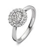 Entourage verlovingsring van 18 karaat witgoud met 0.75 ct lab-grown diamanten
