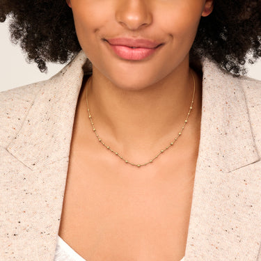 Bolletjes Collier 42-45 cm 14k Geelgoud - beeld 2