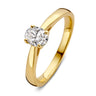 Ovale solitaire verlovingsring van 18 karaat geelgoud met 0.50 ct lab-grown diamant
