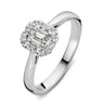 Emerald verlovingsring van 18 karaat witgoud met 0.66 ct lab-grown diamanten
