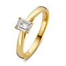 Emerald solitaire verlovingsring van 18 karaat geelgoud met 0.50 ct lab-grown diamant