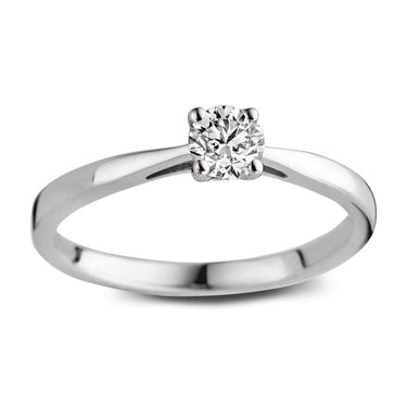 Solitaire verlovingsring van 18 karaat witgoud met 0.30 ct lab-grown diamant