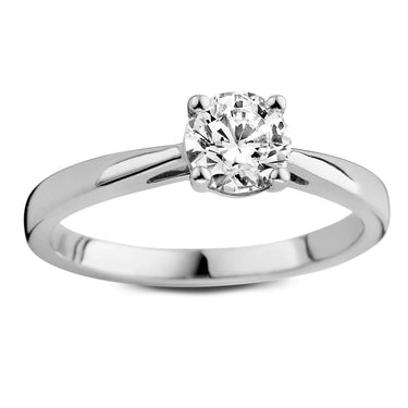 Solitaire verlovingsring van 18 karaat witgoud met 0.75 ct lab-grown diamant