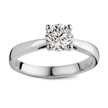 Solitaire verlovingsring van 18 karaat witgoud met 1.00 ct lab-grown diamant