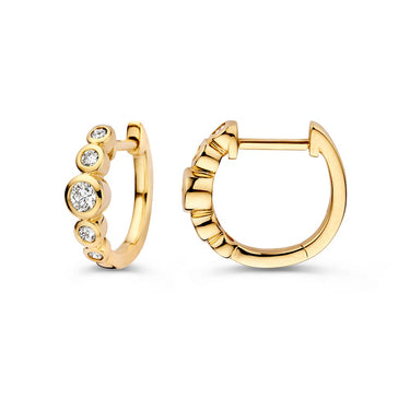 Geelgouden oorringen met diamant | 0.32ct