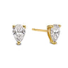 Geelgouden oorstekers met peer geslepen lab-grown diamant