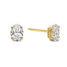 Geelgouden oorstekers met ovaal geslepen lab-grown diamant