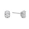 Ovale diamant oorstekers van 18 karaat witgoud