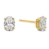 Geelgouden oorstekers met ovaal geslepen lab-grown diamant