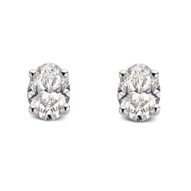 Witgouden oorstekers met ovaal geslepen lab-grown diamant