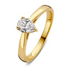 Peervormige solitaire verlovingsring van 18 karaat geelgoud met 0.50 ct lab-grown diamant