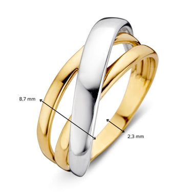 Cross-over Ring 14k Bicolor