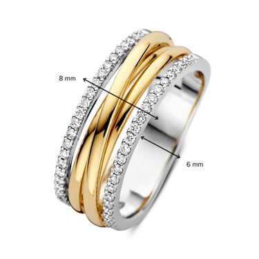 Cross-over Ring Diamant 0.27ct 14k Bicolor