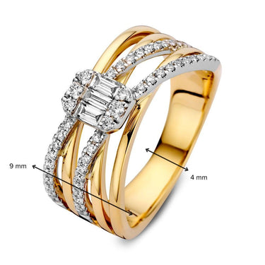 Cross-over Ring Diamanten 0.53ct 14k Bicolor