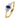 Vintage Bicolor Saffier Ring met Diamant 14k Goud