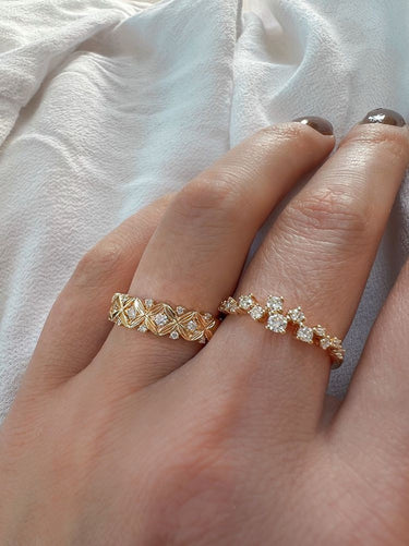Diamanten Pavé Ring 0.37ct 14k Geelgoud