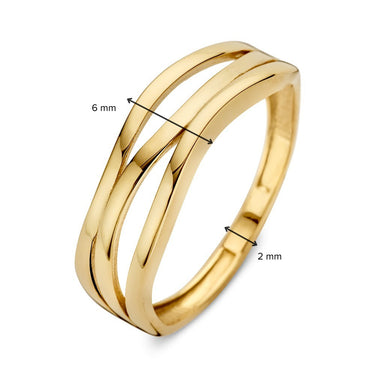 Cross-over Ring 14k Geelgoud