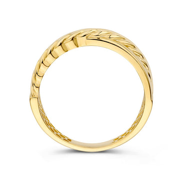 Cross-over Ring 14k Geelgoud