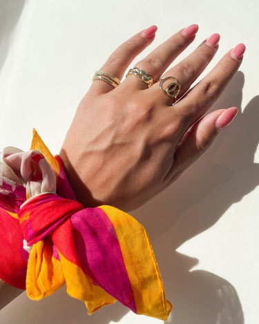 Cross-over Ring 14k Geelgoud