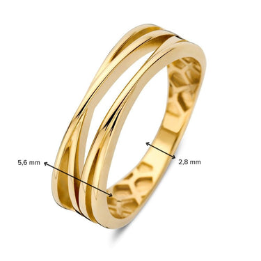 Cross-over Ring 14k Geelgoud