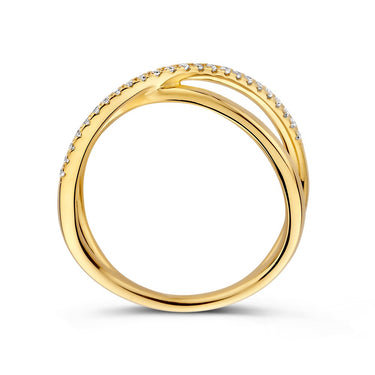 Cross-over Ring Diamanten 0.12ct Geelgoud