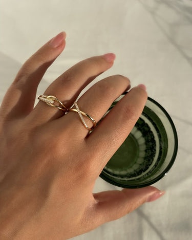 Cross-over Ring Diamanten 0.12ct Geelgoud