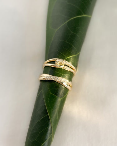 Cross-over Ring Diamanten 0.15ct Geelgoud