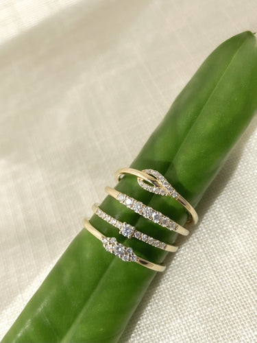 Getrapte Diamant Ring 0.16ct 14k Geelgoud