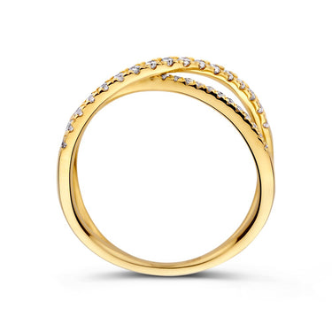 Cross-over Ring Diamanten 0.30ct Geelgoud