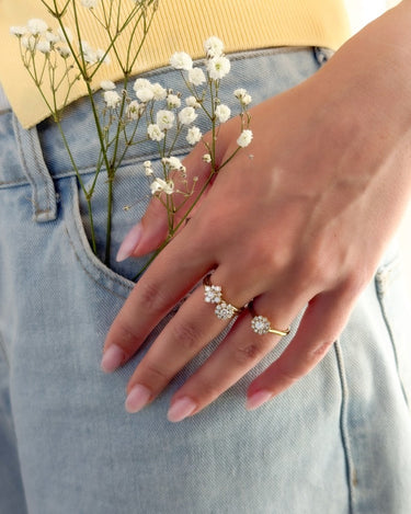 Entourage Diamant Ring 0.52ct 14k Geelgoud