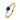 Saffier Ring met Diamant 14k Geelgoud