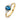 Vintage London Blue Topaas Ring 14k Geelgoud