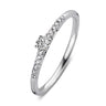 Witgouden verlovingsring met 0.20 ct lab-grown diamant en pavé gezette zijdiamanten